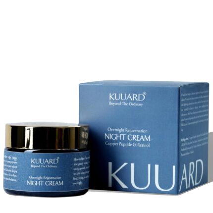Kuuard Night Cream with Real 24k Gold and Copper Peptides | Anti-Aging, Hydrating & Firming | Reduces Wrinkles & Boosts Collagen | For All Skin Types (50 gm)