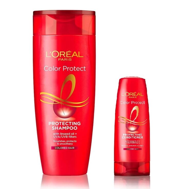 L Oréal Paris , For Colour-treated Hair, Protects from UVA & UVB, Colour Protect Shampoo, 340ml + Conditioner 71.5ml (2 Item In Set)
