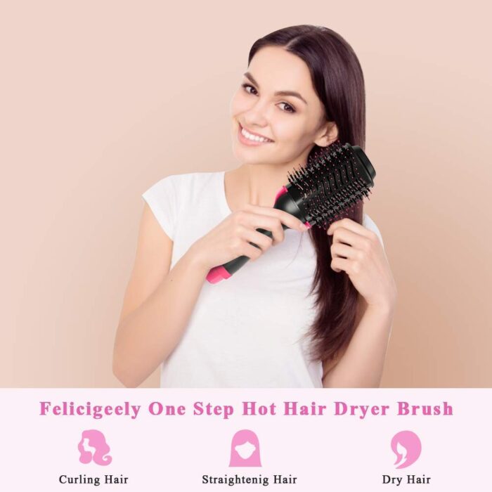 LEKORED Hot Air Brush 3 IN 1 Hair Dryer Brush,One Step Hair Dryer & Styler & Volumizer & Hair Curler, Negative Ions Comb Straightener Salon/Curly Reduce Frizz/Static