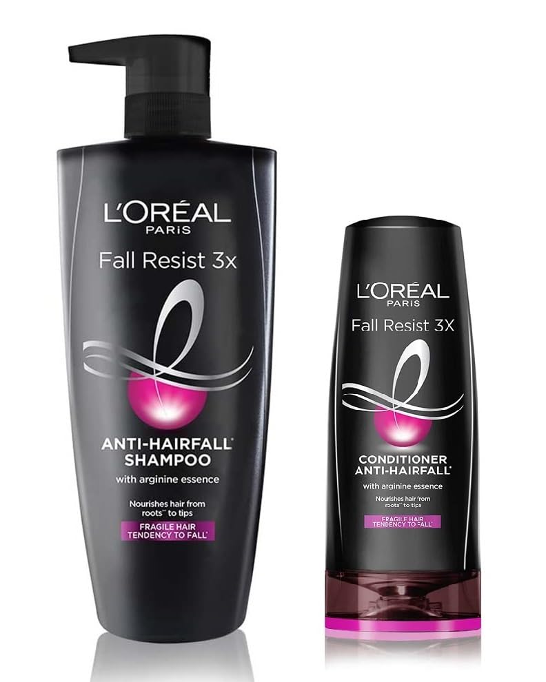 L'Oreal Paris Fall Resist 2 Step Combo for Hair Fall Control - Shampoo-650ml + Conditioner-180ml