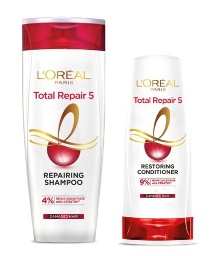 L'Oreal Paris Total Repair 5 Conditioner-180ml and L'Oreal Paris Total Repair 5 Shampoo-340ml