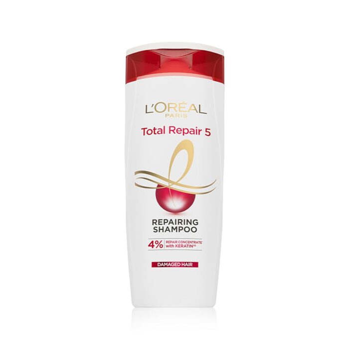 L'Oreal Paris Total Repair 5 Shampoo For Damaged Hair | Powered by Keratin XS Technology| Fights 5 Signs of Hair Damage- Frizz, Breakage, Dryness, Stiff Hair, and Split end | 200ml