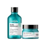 L’Oréal Professionnel Scalp Advanced Anti-Oiliness Dermo-Purifier Shampoo 300 ml + L’Oréal Professionnel Scalp Advanced Anti-Oiliness 2-In-1 Deep Purifier Clay 250 gm | For Oily Scalp