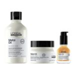 L’Oréal Professionnel Serie Expert Metal DX Anti-Metal Cleansing Cream Shampoo 300 ml + Metal DX Hair Mask 250 gm + Metal DX Concentrated Oil 50 ml | For Coloured Hair