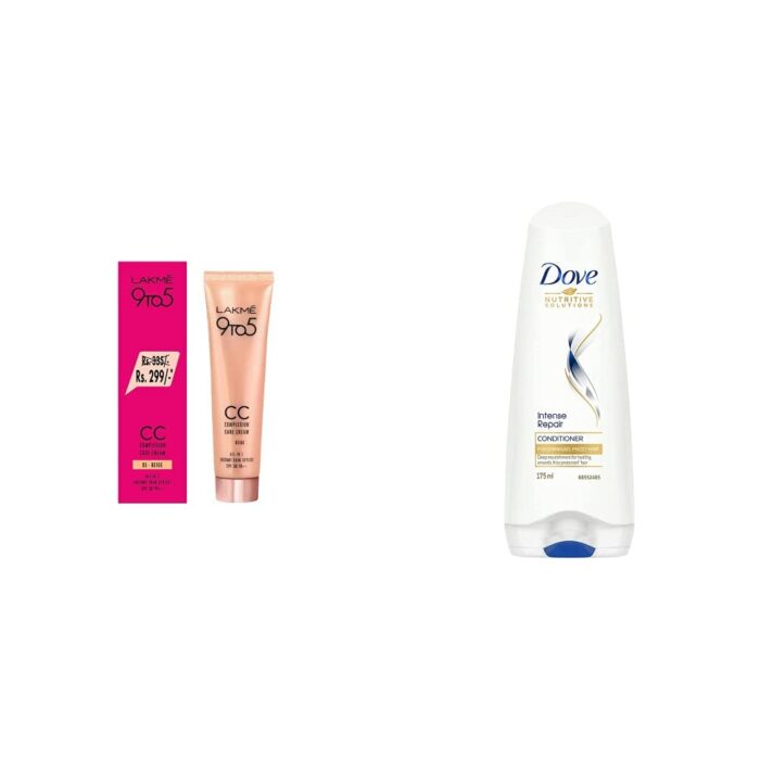 Lakme 9 to 5 Complexion Care Face Cream, Beige, 30g & Dove Hair Therapy Intense Repair Conditioner, 175ml