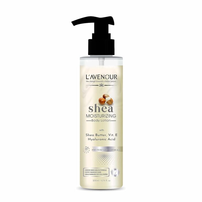 L'avenour Non-Greasy Shea Butter Moisturizing Body Lotion for Very Dry Skin | Gives Glowing Skin - For Men & Women |200 ml