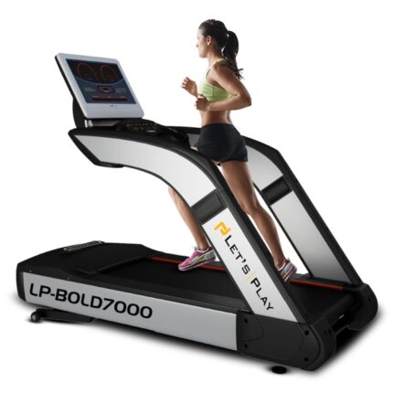 Let's Play LP Bold 7000 Commercial Treadmil for Gym I 8 HP Peak AC Motor with Japenese Technology 20-Level Auto Incline I Max User Weight 200 kg