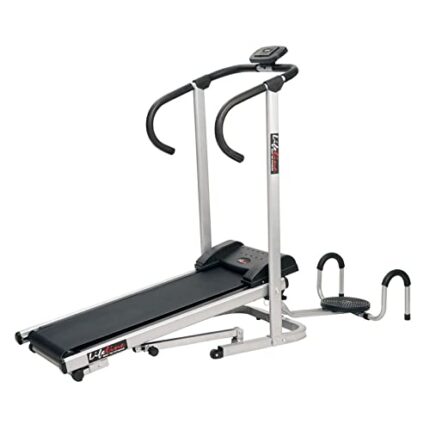 Life Line 3 In 1 Fitness Manual Treadmill with Twister and Pushup Bar for Weight Loss at Home (Silver, Black)
