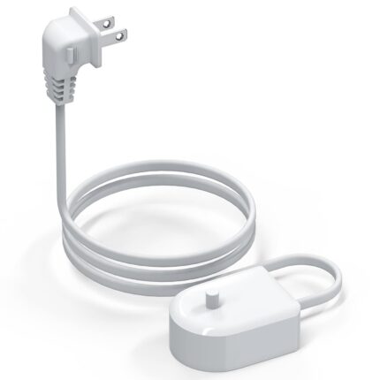 Linkidea Electric Toothbrush Replacement Charger with Right Angle Flat Plug, Space Saving 90 Degree Cord Inductive Charging Base, Compatible with Philips Sonicare 4100/5100/5300/6100/7500/9900