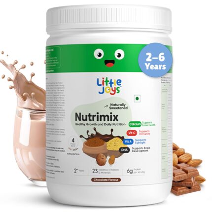 Little Joys Chocolate Nutrimix 350g|2-6 Years|No Refined Sugar|with 24 essential Vitamins & minerals|6g protein per serving|Supports Healthy Growth & Boosts Immunity|with Ragi, Bajra, Almonds & Oats