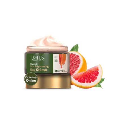 Lotus Botanicals Vitamin C Day Face Cream | 100x Vitamin C | Glowing and Radiant Skin | Hydrating and Moisturising | Sun Protection with SPF 25 and PA+++ | No Toxic Chemicals | For Women and Men| 50g