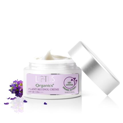 Lotus Organics+ Cream Bakuchiol Plant Retinol Face Creme | Reduces Fine Lines & Wrinkles | Anti-Ageing | 100% Certified Organic Bakuchiol | All Skin Types | 50g