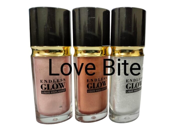 Love Bite Professioner Endless Glow Liquid Highlighter, Luminous Glow, Lightweight, Blendable Formula, Dewy Complexion, Multi 3 COLOR