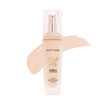 MATT LOOK Double Stay HD Foundation|Seamless finish|Light Weight in Texture|Available in 6 shades|Suitable for All Skin Types & All Tones|Water Proof & Sweat Proof|Easy to Apply|35g - Rose Blush
