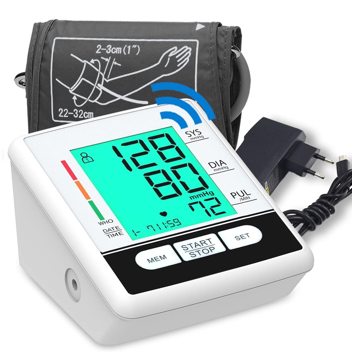 MCP YP-620 fully automatic Digital Blood Pressure Monitor Intellisense technology for accurate measurement with Smart 3 Colored Backlight Display, Adapter, Dual User (2 X 90 M) & Voice Feature b.p. machine apparatus