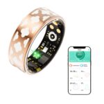 MERNEUO Vital Health Ring, Health and Fitness Tracker Smart Ring with Calories/Heart Rate/Blood Oxygen/Blood Pressure/Sleep Monitoring, IP68 Waterproof Step Tracker Ring with Enamel Crafted(Size 9)