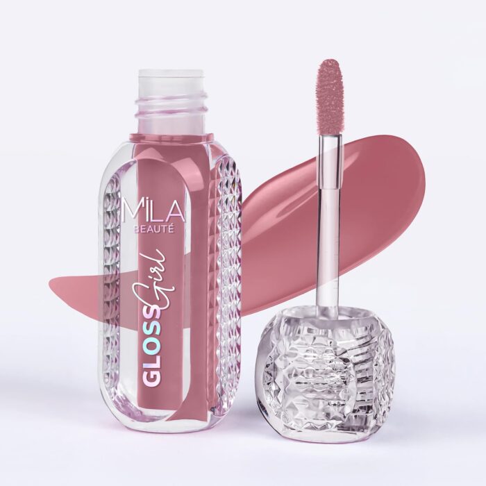 MILA BEAUTÉ Gloss Girl Lip Gloss|Enriched With Mango Seed Butter & Hyaluronic Acid|Light Weight & Non-Sticky Formula|Gives Fuller-Lip Effect & Extra Hydration|High Shine Finish-That's Me, 2.8 Ml