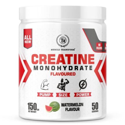 MUSCLE TRANSFORM Creatine Monohydrate Powder | Supplement For Lean Muscle Growth | Creatine Powder for Pre-Workout and Post Workout | Energy Supplement for Workout | Gym Supplement for Men & Women [50 Servings, Watermelon]