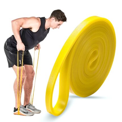 MUSCLEBOLT Heavy Resistance Band for Workout Set Exercise & Stretching Pull Up Bands for Home Exercise for Gym Men & Women Exercise Bands Toning Bands Resistance Band for Stretching (Yellow)