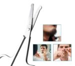 MYYNTI Professional Stainless Steel Tweezers with Round Tip Scissors Eyebrow Eyelash Facial Grooming Beauty Tools for Unisex (Silver) (Pack Of 2)