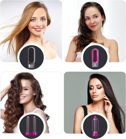 Mabron Hair Dryer Comb, Professional 5 In 1 Multifunctional Hair Curly, Straightening Brush, Hair Straightener Brush, Hair Straightening Electric Hair Dryer For Women Men, 1000 Watts
