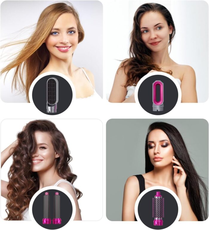 Mabron Hair Dryer Comb, Professional 5 In 1 Multifunctional Hair Curly, Straightening Brush, Hair Straightener Brush, Hair Straightening Electric Hair Dryer For Women Men, 1000 Watts