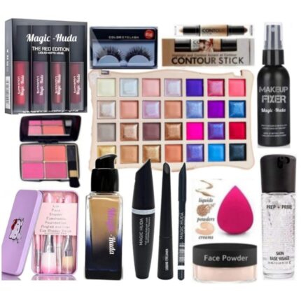 Magic Huda Waterproof Makeup Kit Combo Set For Women & Girls, Bridal Makeup All Products In 1 Kit (Set Of 14)