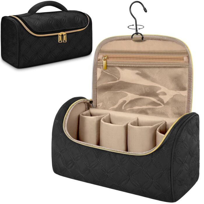 Mancro Travel Storage Bag for Dyson Airwrap, Pre-Styling Dryer, 4 Curling Barrels, 2 Straightening Brushes, Volume Brush, Lightweight Travel Carry Bag for Curlers Accessories (Black)