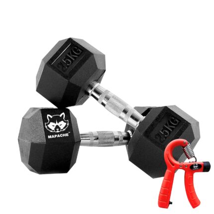 Mapache Dumbbells Set for Home Gym Dumbbells Hexagonal Dumbbells 2.5 Kg x 2 Set Fitness Gym With Hand Gripper Portable,adjustable & Strengthener for Men (5kg-60kg) Dumbbells (2.5kg Pair)