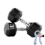 Mapache Dumbbells Set for Home Gym Dumbbells Hexagonal Dumbbells 7.5 Kg x 2 Set With Premium Series Hand Gripper Portable,adjustable & Strengthener for Men (5kg-60kg)