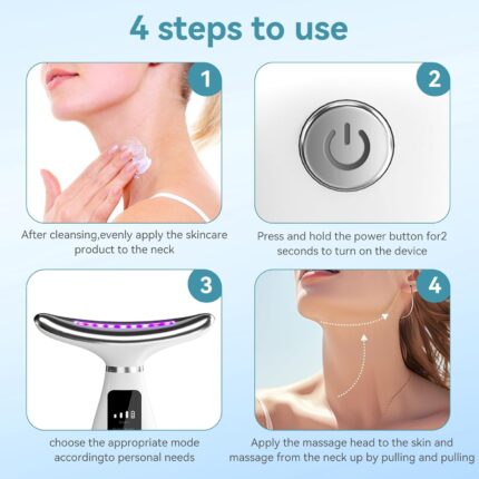 Mastyle® Neck Beauty Instrument for Wrinkle Removal | Color Light Face & Neck Massager | Lifting, Firming & Nasolabial Line Remover