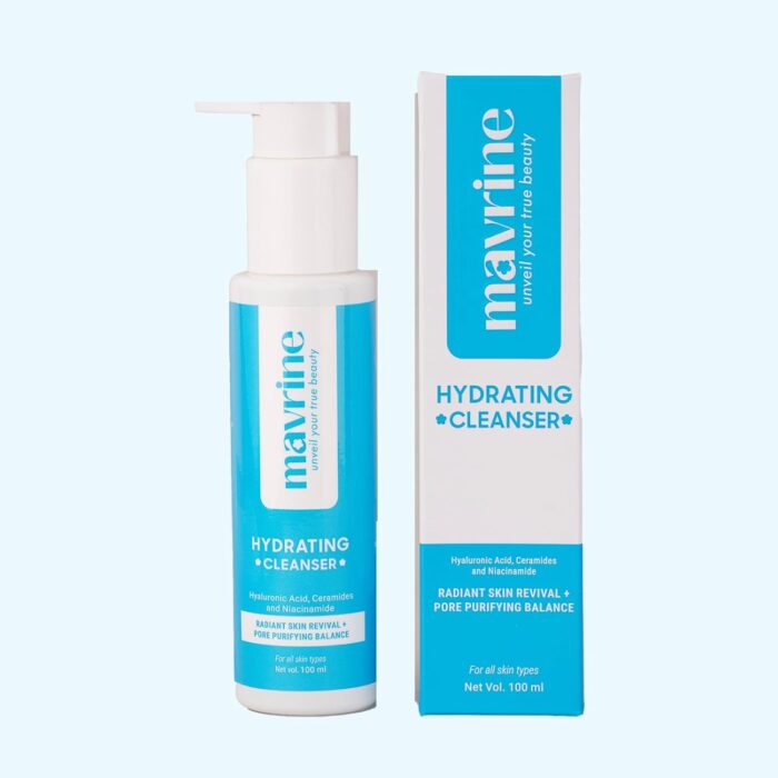 Mavrine Hydrating Facial Cleanser – Lightweight, Non-Drying Face Wash with Hyaluronic Acid, Niacinamide & Ceramides – Removes impurities, Strengthens Skin Barrier, Soothes & Softens, |Suitable for Oily to Dry, All Skin types | Non-foaming,100% soap-free|Pore purifying cleanser,Radiant skin revival |nourishing, soothing and Gentle cleanser for women & men, 100ml