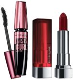 Maybelline New York Color Sensational Loaded Bold Lipstick, Midnight Date, 3.9g and Maybelline New York Hypercurl Mascara Waterproof, Black, 9.2ml