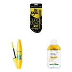 Maybelline New York Colossal Liquid Kajal, Super Black, 0.35G, Volum Express Colossal Waterproof Glossy Mascara, 10Ml And Garnier Micellar Cleansing Bi Phase Water, 125Ml