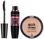 Maybelline New York Hypercurl Mascara Washable, Black, 9.2ml And Maybelline New York Face Studio Master Chrome Metallic Highlighter, Molten Gold, 6.7G