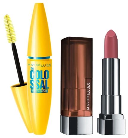 Maybelline New York Lip & Lash Combo: Volume Express Mascara Waterproof + Creamy Matte Touch of Spice