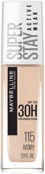 Maybelline New York Super Stay Full Coverage Luminous Liquid Foundation For All Skin Types Makeup, Ivory, 1 Fluid Ounce - 29Ml, Pack Of 1