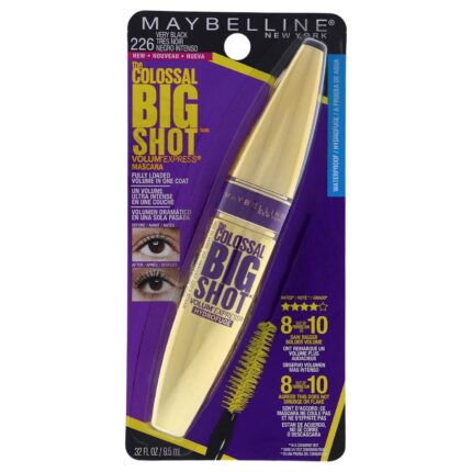 Maybelline New York Waterproof Volume Express Colossal Big Shot Mascara, Very Black, 9.5ml