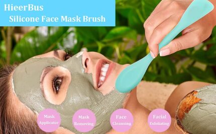 MeeTo Silicone Face Brush for Applying Face Packs/Facial Cleansing Brush/Handheld Face Wash Brush for Pore Cleansing, Gentle Exfoliating/Removing Blackhead Brush