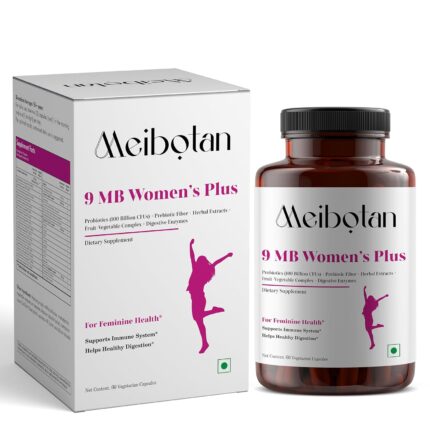 Meibotan Probiotics for Women 100 Billion CFUs with Prebiotics, Digestive Enzymes & Herbal Powder I Cranberry Extract Powder for UTI Support | Weight Management, 60 Veg Capsules