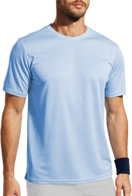Men Regular Round Neck Half Sleeves Dry Fit Jersy Gym Sports T-Shirt L1038