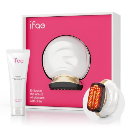 Microcurrent Facial Device Face Massager: iFae 3 in 1 Light Therapy for Face, Portable Face Lift Device for 90-Second Skin Rejuvenation, Microcurrent Facial Massager Skin Care Salon at Home White
