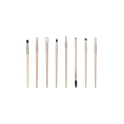 Milagro Beauty Eye Essential Makeup Brush Set, Includes Firm Blending, Eyeshadow, Eyeliner, Smudge, Large Crease, Pencil, Highlighter, Concealing, and Foundation Brushes With Sparkle Holder (Set Of 8)