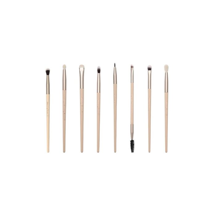 Milagro Beauty Eye Essential Makeup Brush Set, Includes Firm Blending, Eyeshadow, Eyeliner, Smudge, Large Crease, Pencil, Highlighter, Concealing, and Foundation Brushes With Sparkle Holder (Set Of 8)