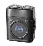 Mini Electric Shaver, Kongeeker M32 Travel Shaver for Men with Zinc Alloy Body, Travel Lock,LCD,USB-C Rechargeable. Compact Face Shaver for Men for Quick Touch-ups,Travel,or 1/2/3 Day Beard Use. Black