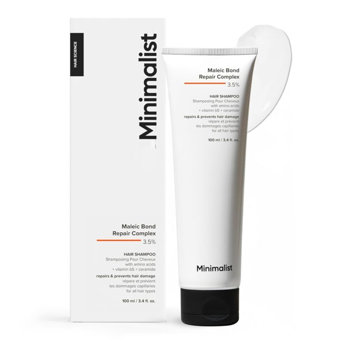 Minimalist Bond Repair Shampoo For Damaged, Dry & Frizzy Hair, Maleic Bond Repair Complex 3.5% With Patented Technology, Sulphate & Paraben Free Shampoo For Women & Men, 100 Ml