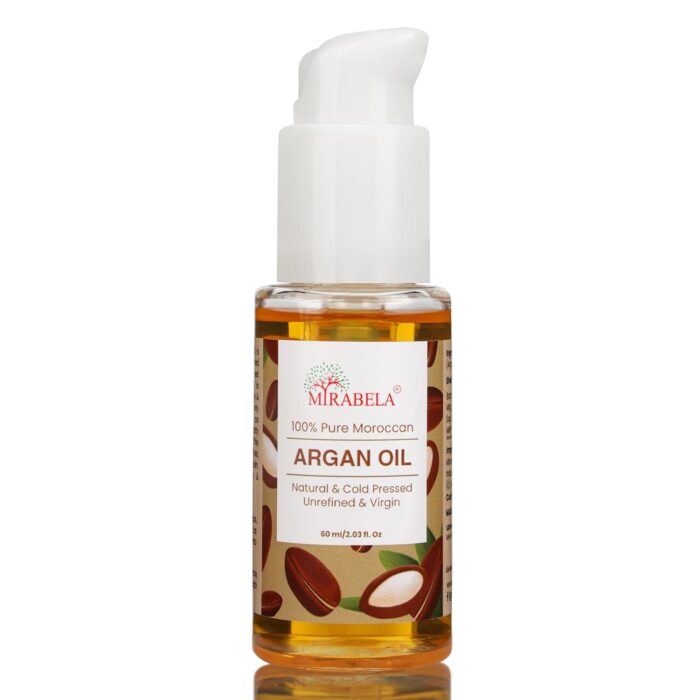 Mirabela Moroccan Argan Oil for Face Skin Body & Hair Oil (60ml) 100% Pure Natural Unrefined & Cold Pressed Argan Oil of Morocco
