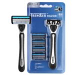 Moxtiza Trendlr Razor for Men,Value Pack with 3 Anti-Friction blades, Dynamic Pivot for Smooth & Comfortable shave,Ergonomic handle & Lubrastrip|For safe shave & sensitive skin (Black)