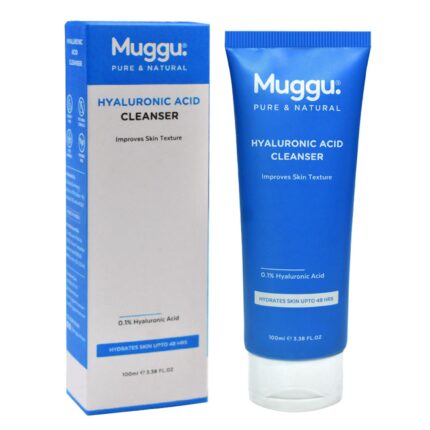 Muggu Skincare Hyaluronic Acid Cleanser | Hydrating Face Wash with 0.1% Hyaluronic Acid | Gentle Cleanser for Dry Skin| Cleanser for Dry Skin | Barrier Repair Face Wash - 100ml