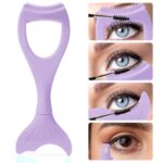 Multi-purpose Mascara Guard, 3 in 1 Upper and Lower Mascara Applicator Tool Silicone Mermaid Eye Lash Eyeshadow Auxiliary Reusable Eyelash Separator Tool Eyeliner Template, Detachable
